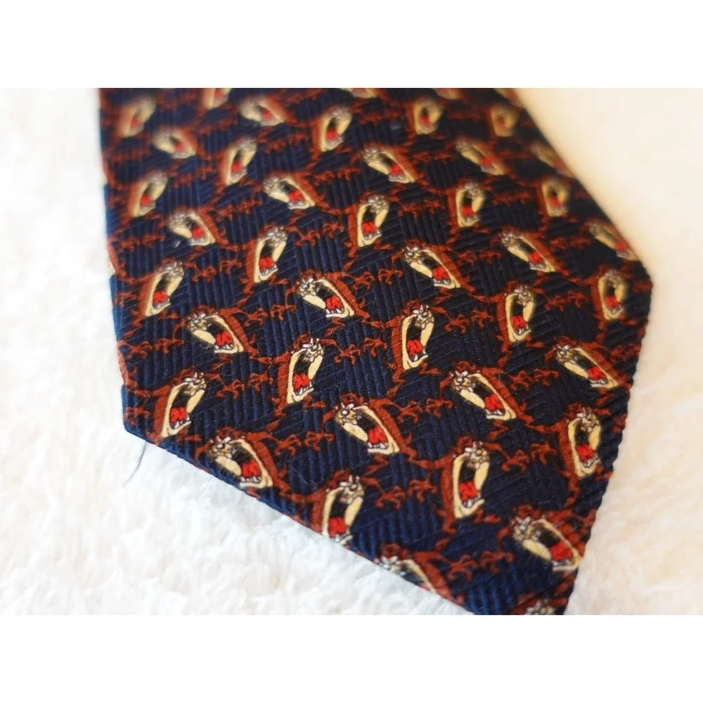 Vtg Y2K TAZ AOP Looney Tunes Tazmanian Devil Silk Neck Tie NWOT 2000 Warner Bros